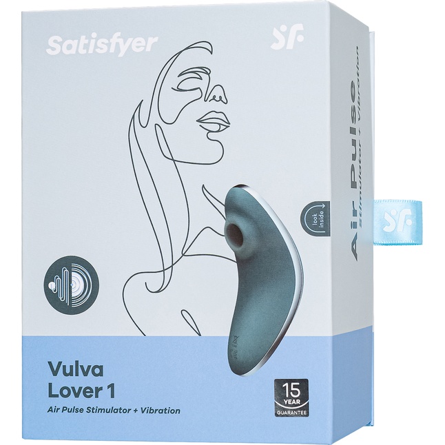 Синий вакуум-волновой вибростимулятор клитора Satisfyer Vulva Lover 1. Фотография 2.