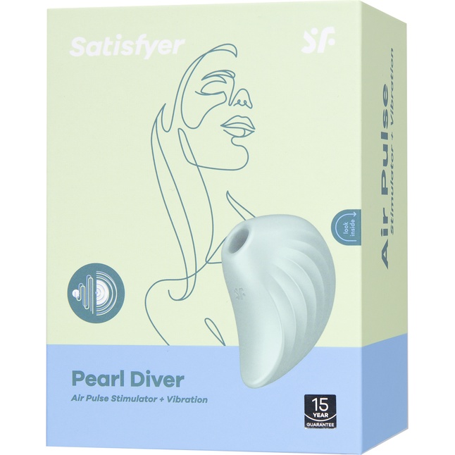 Салатовый вакуум-волновой стимулятор клитора Satisfyer Pearl Diver. Фотография 2.