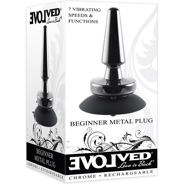 Черная анальная вибропробка Beginner Metal Plug - 11,2 см. Фотография 2.