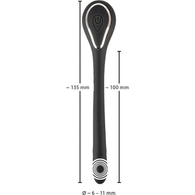 Черный гибкий уретральный стимулятор с вибрацией Vibrating Bendable Dilator - 13,5 см - You2Toys. Фотография 9.