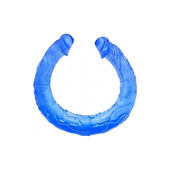 Синий двухголовый фаллоимитатор Double Dong - 44 см