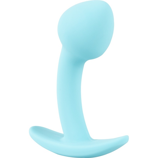 Голубая анальная втулка Mini Butt Plug - 7,1 см. Фотография 7.