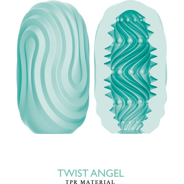 Бирюзовый мастурбатор-яйцо Twist Angel - Pretty Love. Фотография 2.