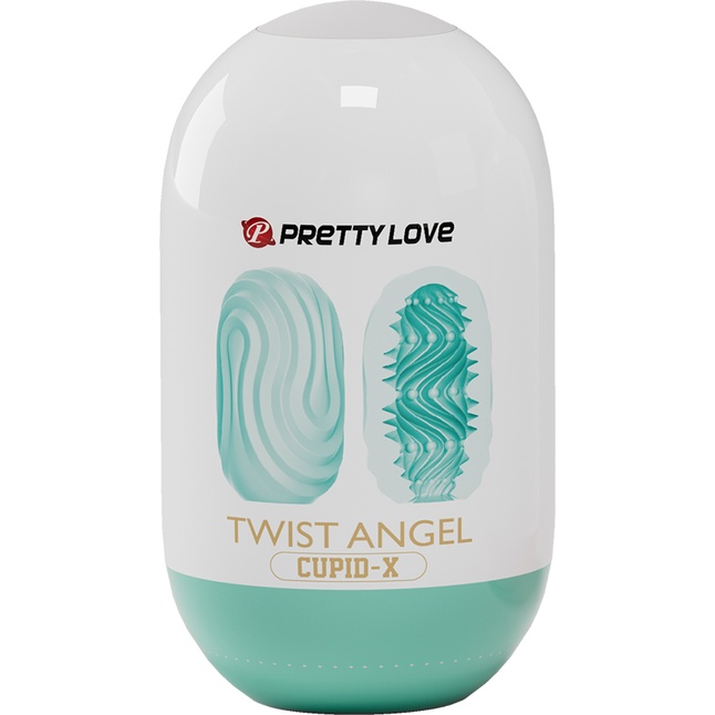 Бирюзовый мастурбатор-яйцо Twist Angel - Pretty Love