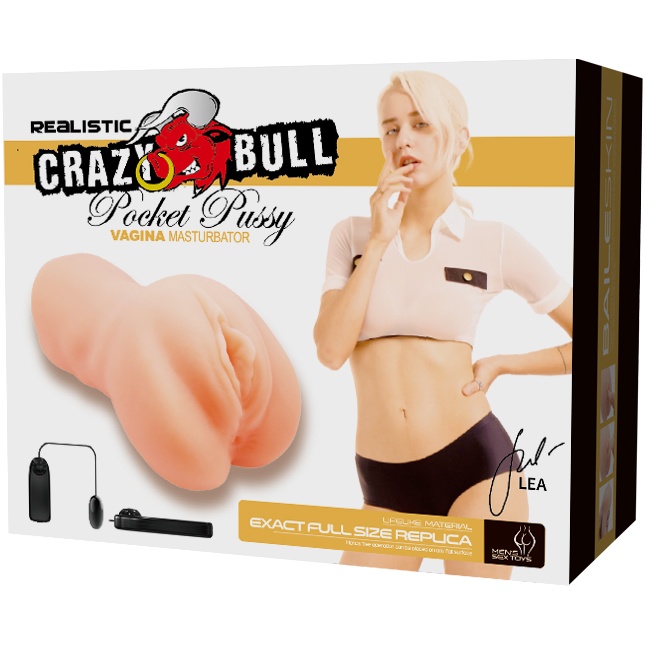 Телесный мастурбатор-вагина Rocket Pussy Lea с вибрацией - Crazy Bull. Фотография 2.