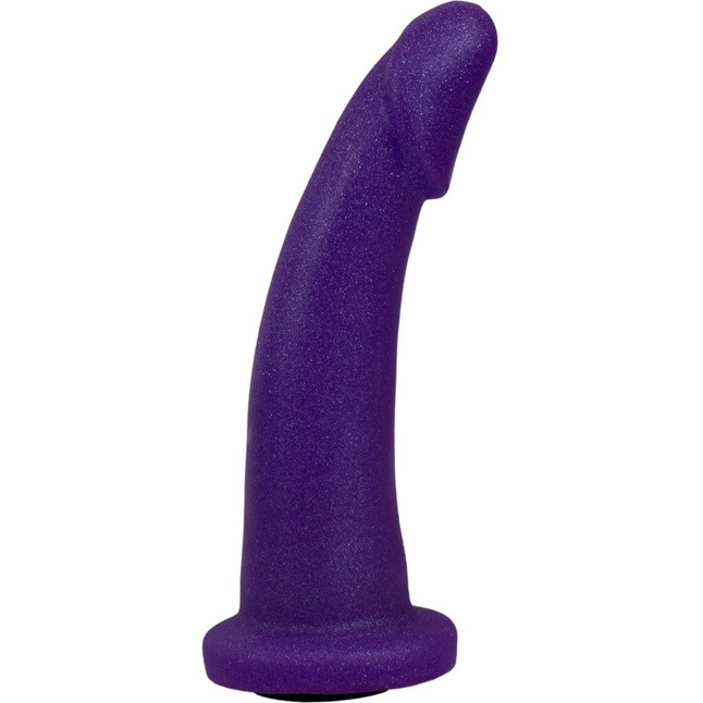 Фиолетовая гладкая изогнутая насадка-плаг - 14,7 см
