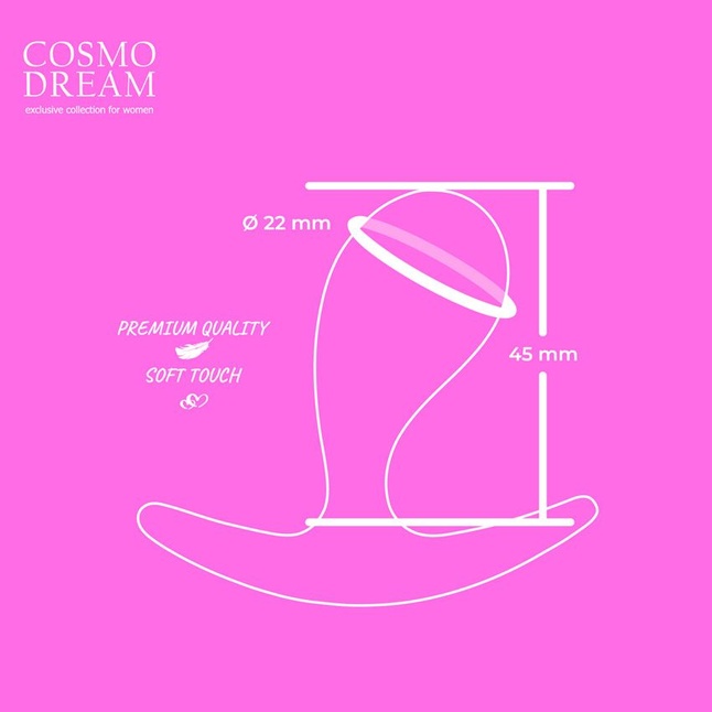 Розовая анальная втулка с ограничителем - 5,5 см - COSMO DREAM. Фотография 4.