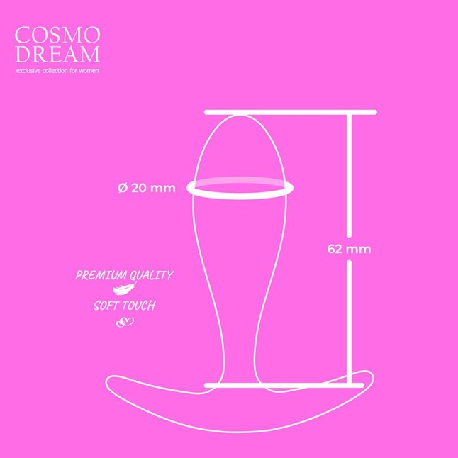 Розовая каплевидная анальная втулка с ограничителем - 7,4 см - COSMO DREAM. Фотография 4.