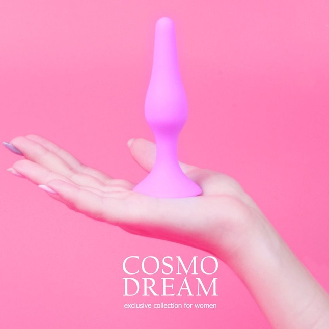 Розовая анальная втулка с ограничителем - 10 см - COSMO DREAM. Фотография 6.
