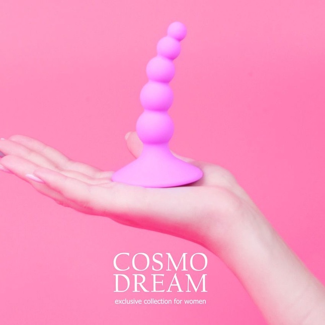 Розовая анальная втулка-елочка - 9,5 см - COSMO DREAM. Фотография 5.