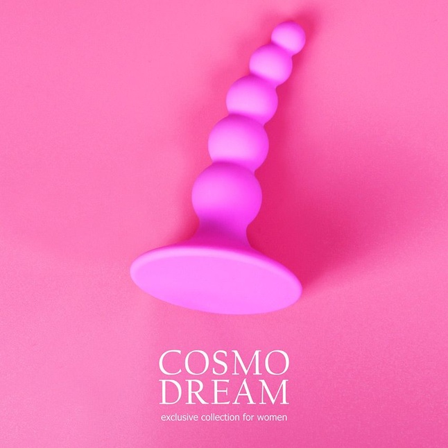 Розовая анальная втулка-елочка - 9,5 см - COSMO DREAM. Фотография 6.
