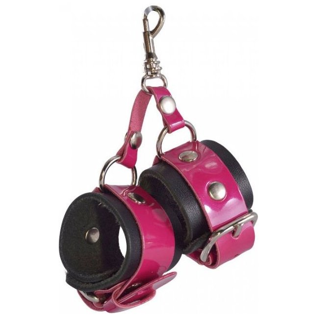 Розово-черный брелок Наручники - BDSM accessories
