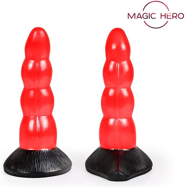 Красно-черный фаллоимитатор-елочка - 20 см - MAGIC HERO. Фотография 5.