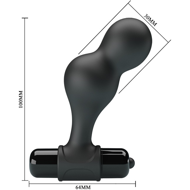 Черная анальная пробка с вибрацией Silicone Vibrating Anal Plug - 10 см - Mr.Play. Фотография 2.