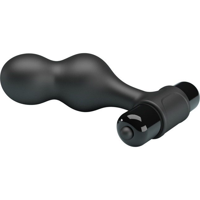 Черная анальная пробка с вибрацией Silicone Vibrating Anal Plug - 10 см - Mr.Play. Фотография 5.