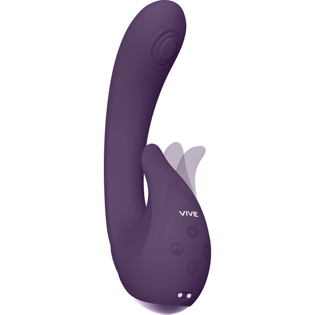 Фиолетовый вибромассажер Miki со стимулятором клитора - 17 см - Vive