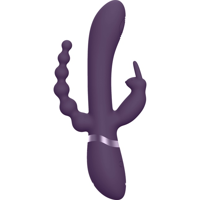 Фиолетовый анально-вагинальный вибромассажер Rini - 22,3 см - Vive. Фотография 5.