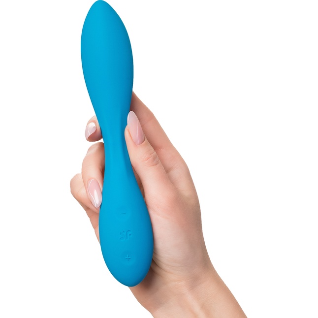 Синий гибкий вибратор Satisfyer G-Spot Flex 1 - 19,5 см. Фотография 4.
