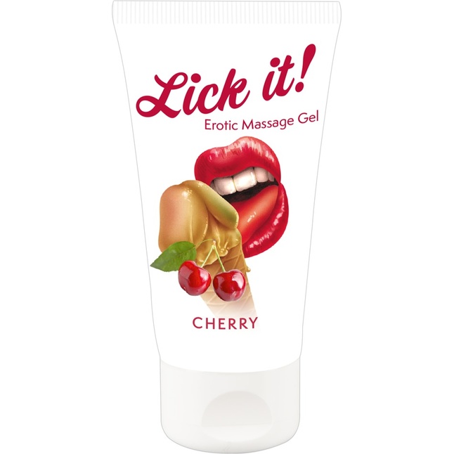 Лубрикант на водной основе Lick it! Cherry с ароматом вишни - 50 мл - Lick it