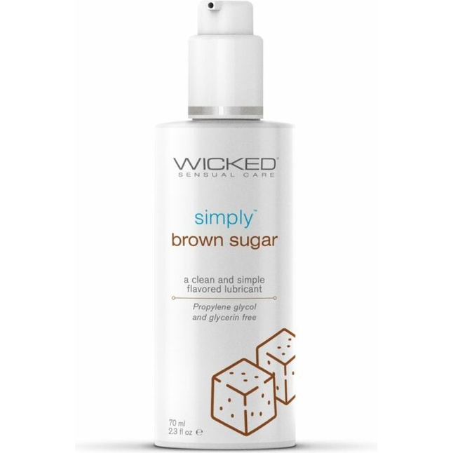 Гель-лубрикант на водной основе с ароматом коричневого сахара Wicked Simply Brown Sugar - 70 мл - Simply