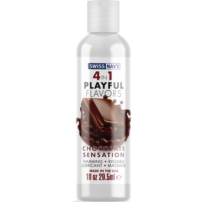 Массажный гель 4-в-1 Chocolate Sensation с ароматом шоколада - 29,5 мл - 4-in-1 Playful Flavors
