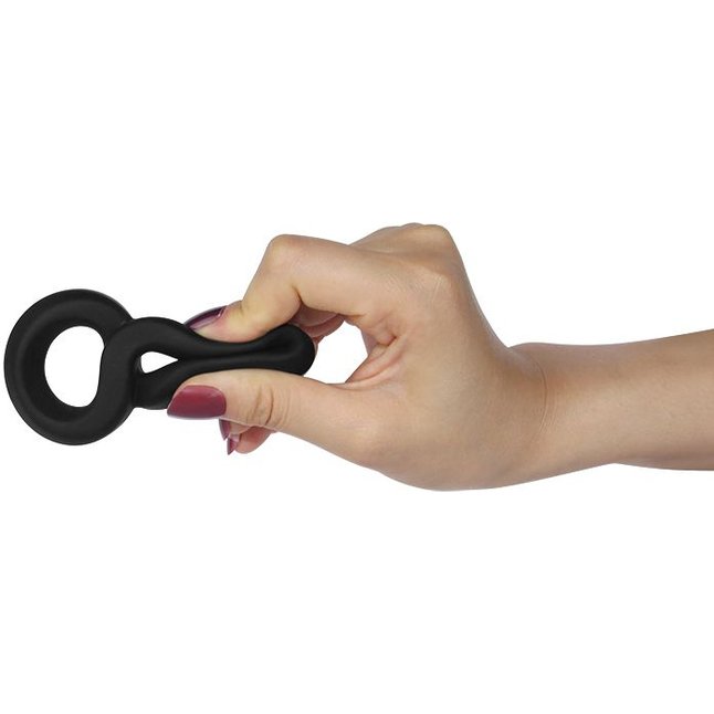 Черное двойное эрекционное кольцо Ultra Soft Platinum Cure Silicone Cockring. Фотография 5.