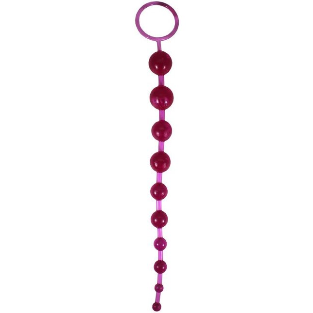Ярко-розовая анальная цепочка Beads of Pleasure - 30 см