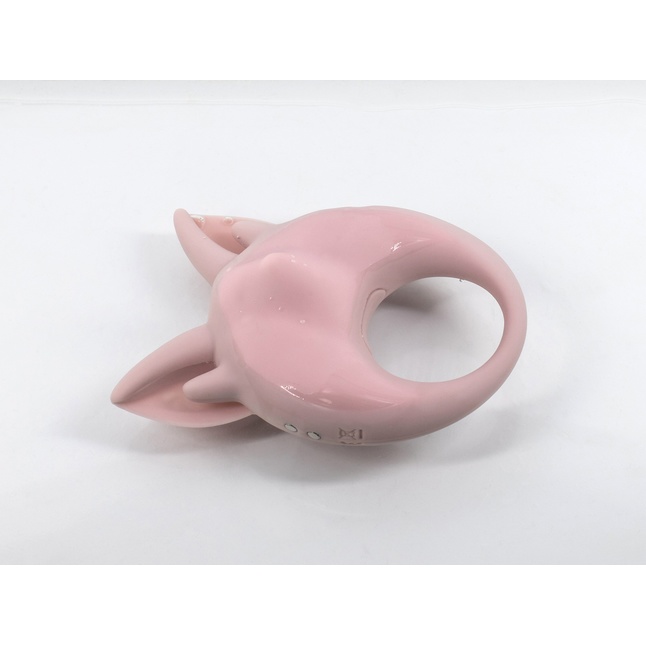 Нежно-розовое перезаряжаемое эрекционное кольцо Kitten Kiki - MiMi Animals. Фотография 8.