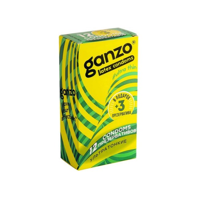 Ультратонкие презервативы Ganzo Ultra thin - 15 шт