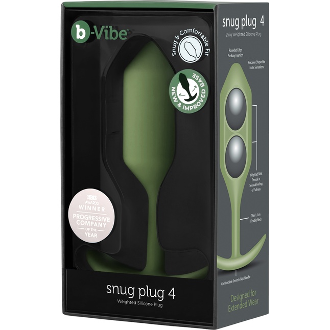 Пробка цвета хаки для ношения B-vibe Snug Plug 4 - 14 см. Фотография 6.
