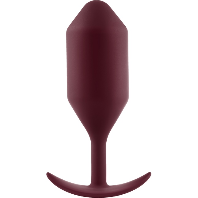 Бордовая пробка для ношения B-vibe Snug Plug 5 - 14 см. Фотография 2.