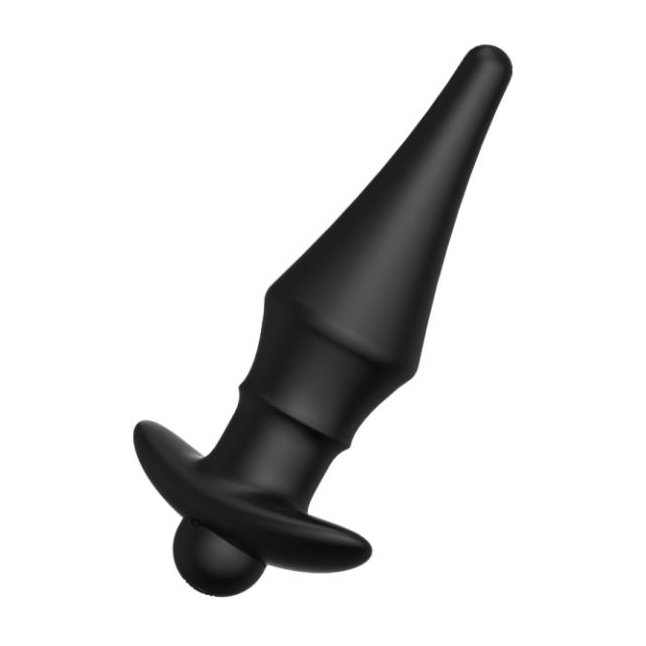 Черная перезаряжаемая анальная пробка №08 Cone-shaped butt plug - 13,5 см - BLKDESIRE. Фотография 5.