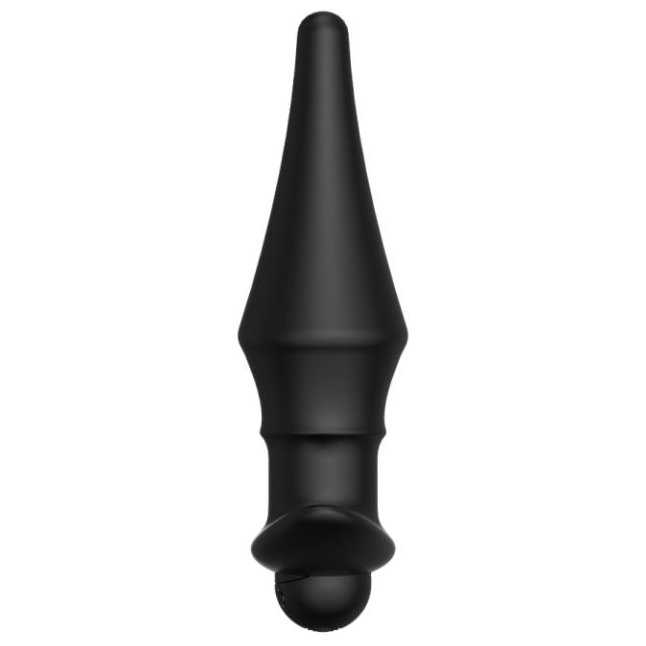 Черная перезаряжаемая анальная пробка №08 Cone-shaped butt plug - 13,5 см - BLKDESIRE. Фотография 7.