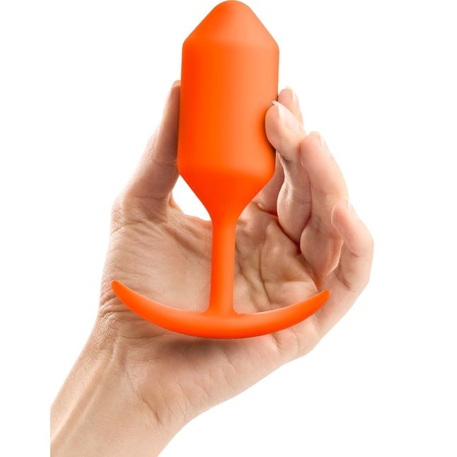 Оранжевая пробка для ношения B-vibe Snug Plug 3 - 12,7 см. Фотография 3.