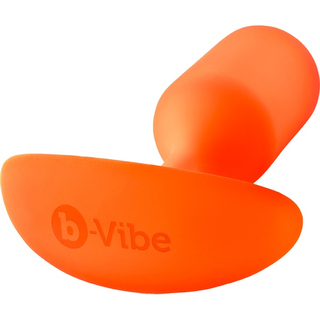Оранжевая пробка для ношения B-vibe Snug Plug 3 - 12,7 см. Фотография 4.