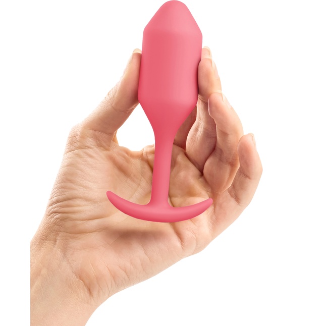 Розовая пробка для ношения B-vibe Snug Plug 2 - 11,4 см. Фотография 3.