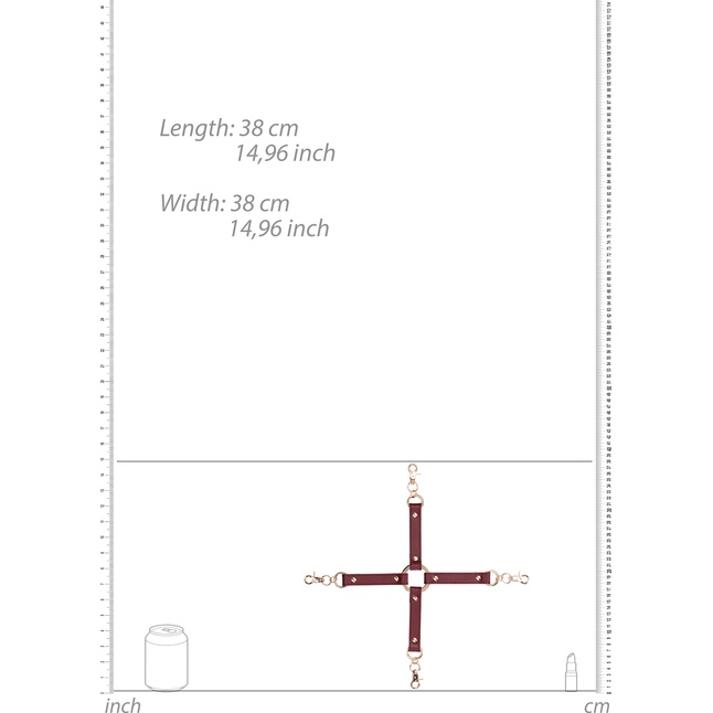 Бордовый крестообразный фиксатор Halo Hogtie Connector - Ouch!. Фотография 4.