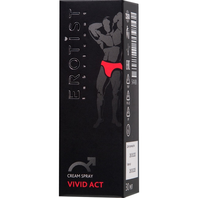 Возбуждающий крем-спрей для мужчин Erotist Vivid Act - 30 мл. Фотография 3.