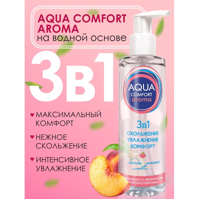 Гель-лубрикант на водной основе Aqua Comfort Aroma с ароматом персика - 195 гр. Фотография 2.