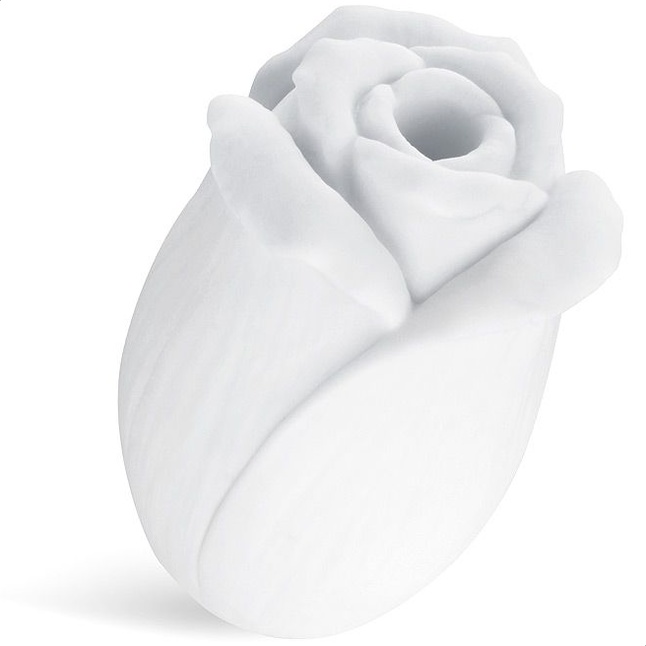 Белый нереалистичный мастурбатор в форме бутона цветка White Rose - SEXY FRIEND FLOWER SERIES
