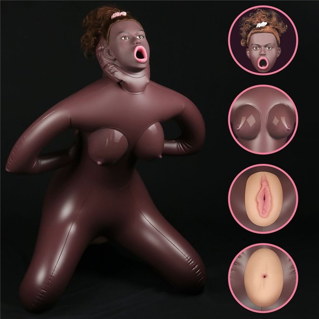 Темнокожая секс-кукла с реалистичными вставками Cowgirl Style Love Doll. Фотография 3.