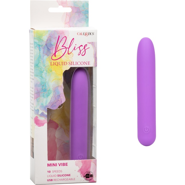 Фиолетовый мини-вибратор Bliss Liquid Silicone Mini Vibe - 10,75 см - Bliss. Фотография 2.