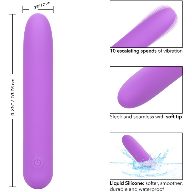 Фиолетовый мини-вибратор Bliss Liquid Silicone Mini Vibe - 10,75 см - Bliss. Фотография 4.