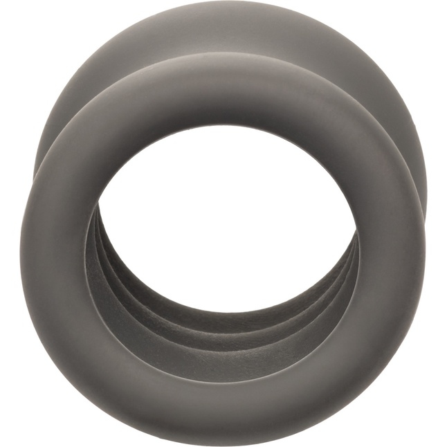 Серое эрекционное кольцо для мошонки Alpha Liquid Silicone Scrotum Ring - Alpha. Фотография 6.