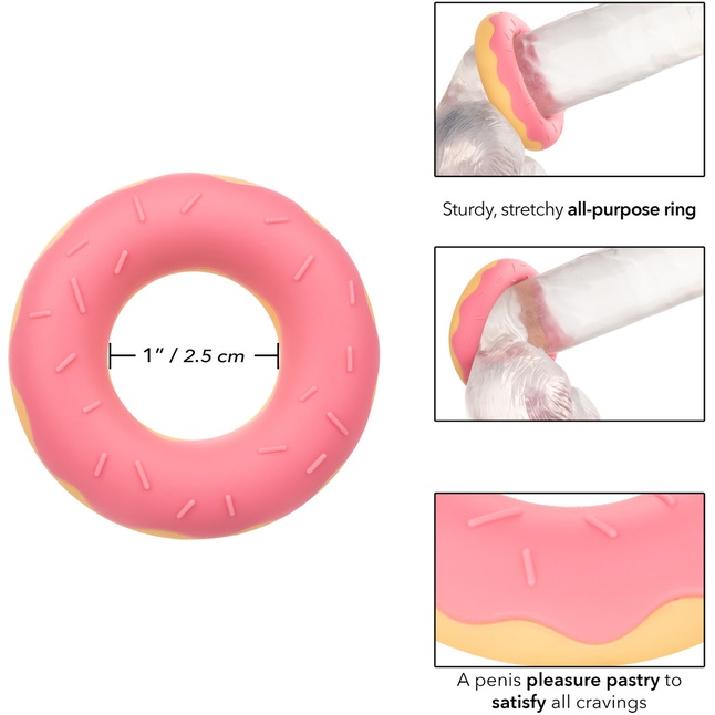 Эрекционное кольцо в форме пончика Dickin’ Donuts Silicone Donut Cock Ring - Naughty Bits. Фотография 4.