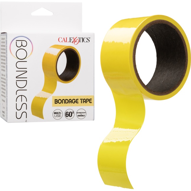 Желтый скотч для связывания Bondage Tape - 18 м - Boundless. Фотография 2.