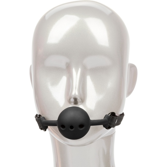 Черный силиконовый кляп-шар Breathable Ball Gag - Boundless. Фотография 3.