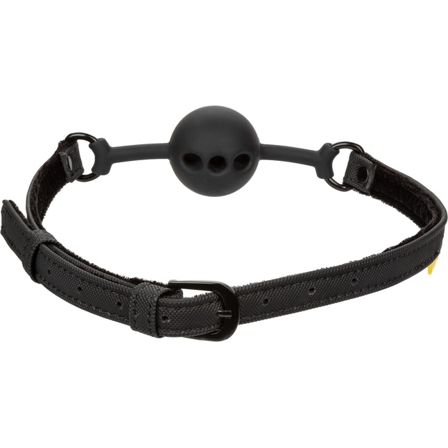 Черный силиконовый кляп-шар Breathable Ball Gag - Boundless. Фотография 7.