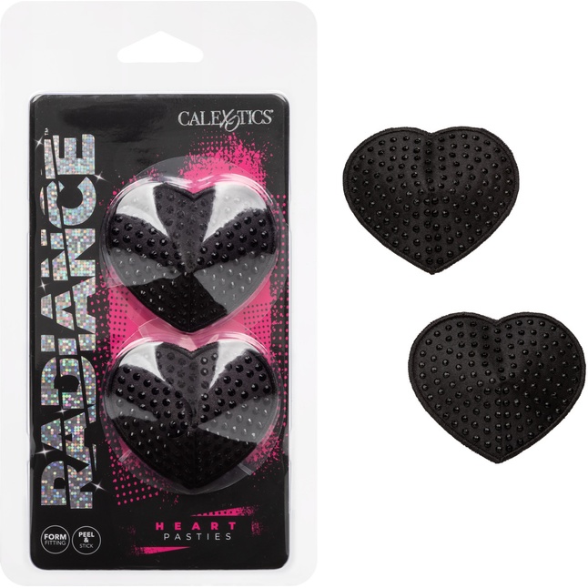 Черные пэстисы в форме сердечек Heart Pasties - Radiance. Фотография 2.