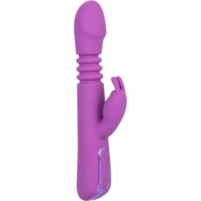 Фиолетовый вибратор-кролик Elite Thrusting Rabbit с возвратно-поступательными движениями - 23,5 см - Jack Rabbits